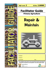 Agriculture Repair & Maintenance Facilitator Guide NQF 2