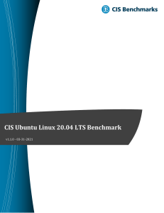 CIS Ubuntu Linux 20.04 LTS Benchmark v1.1.0
