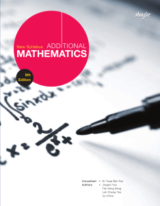 New Syllabus Additional Mathematics
