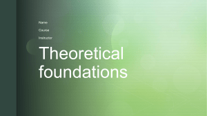 Theoretical foundations