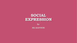 LESSON 3 SOCIAL EXPRESSION Y4,Y5,Y6