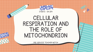 STEM 5 - SH 204 CELLULAR RESPIRATION AND THE ROLE OF MITOCHONDRION