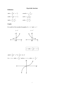 Hyperbolic functions up to parametric