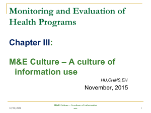 Session 3 - M&E Culture - A culture of information use