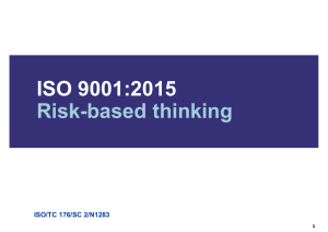 ISO9001 2015 Risk Based Thinking