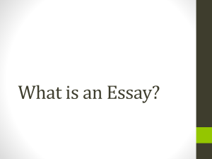 What is an Essay(1)