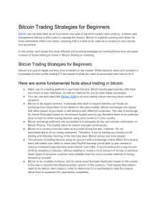 Bitcoin Trading Strategies for Beginners