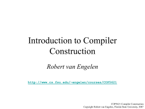 Introduction to Compiler Construction Slide01