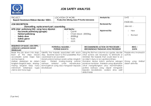 JOB SAFETY ANALYSIS Repair Ribbon blender