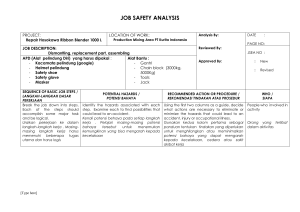 JOB SAFETY ANALYSIS Repairing Ribbon blender