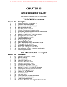 test bank chapter 15 stockholders’ equity