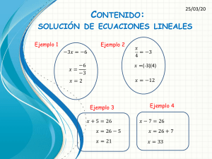 ecuaciones lineales