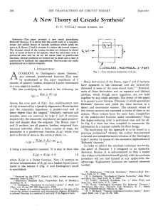  a new theory of cascade synthesis youla 1961