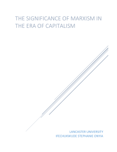The significance of Marxism in the era of capitalism