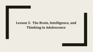Lesson 5 - The Brain, Intelligence, and Thinking in Adolescence