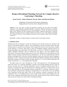 Broadband-Matching Design of Broadband Matching Network for Complex Reactive