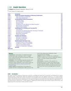 Aseptic Operations in Bioprocessing: Contamination Control