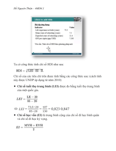 Bài tập 1 - Tính HDI (New Methodology)