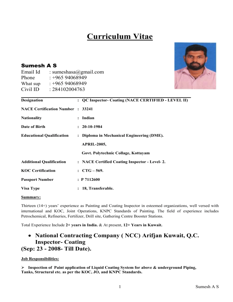 Sumesh cv