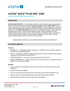 ALPHA SACX PLUS 0307 Solid Solder 05Dec19 TB