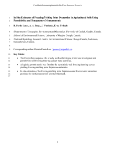 In Situ Estimates of FreezingMelting Point Depression in Agricultural Soils Using Permittivity and Temperature Measurements