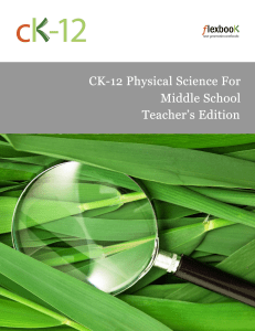 Physical Science For Middle School Teachers Edition with Answers