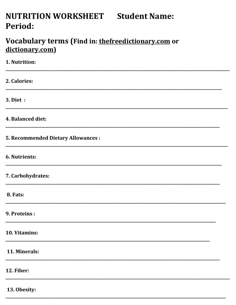 nutrition-vocabulary