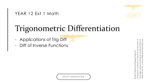 Week 15 - Trig Differentiation