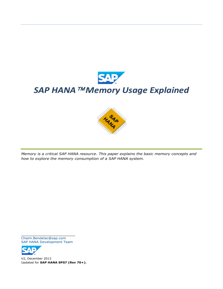 HANA Memory Usage V2