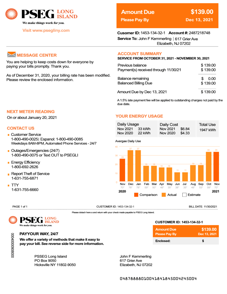 Pseg Bill 2 