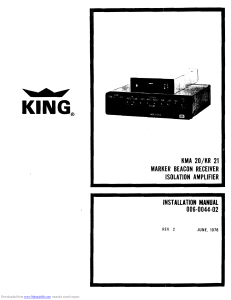 KMA 20/KR 21 Installation Manual