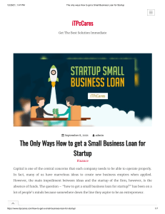 The only ways How to get a Small Business Loan for Startup