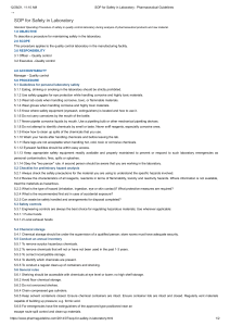 SOP for Safety in Laboratory   Pharmaceutical Guidelines