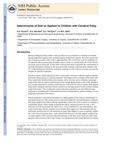Determinants of Gait as Applied to Children with Cerebral Palsy