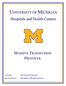 Transfusion protocol