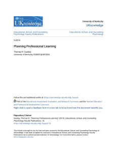 Planning Professional Learning