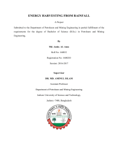 ENERGY HARVESTING FROM RAINFALL