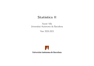 Slides Statistics II. Unit 1