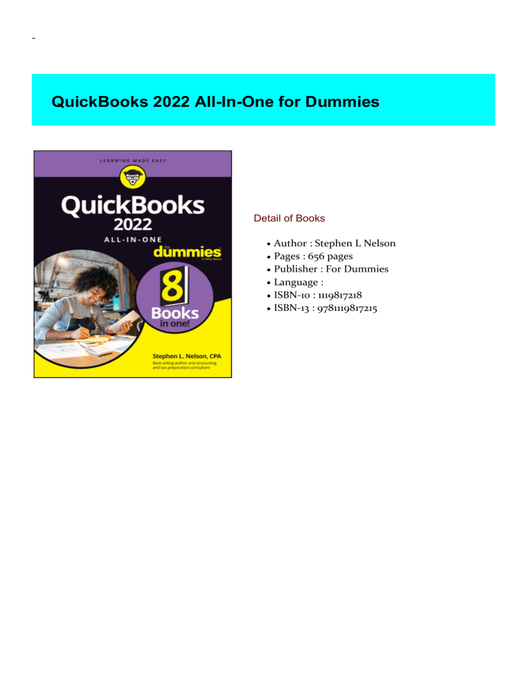 quickbooks for dummies pdf