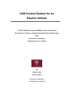 CAN Control System for Electric Vehicle Thesis