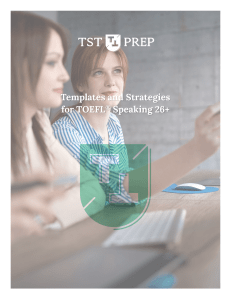 TOEFL Speaking 26+ - Templates and Strategies