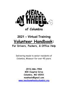2021 Volunteer Handbook (COVID procedures)