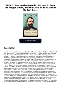 PDF/ePub To Rescue the Republic: Ulysses S. Grant, the Fragile Union, and the Crisis of 1876 Writen By Bret Baier