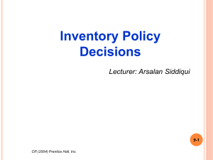 Inventory Decision Policy