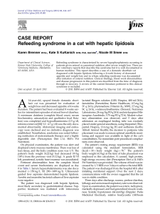 Refeeding syndrome in a cat with hepatic lipidosis