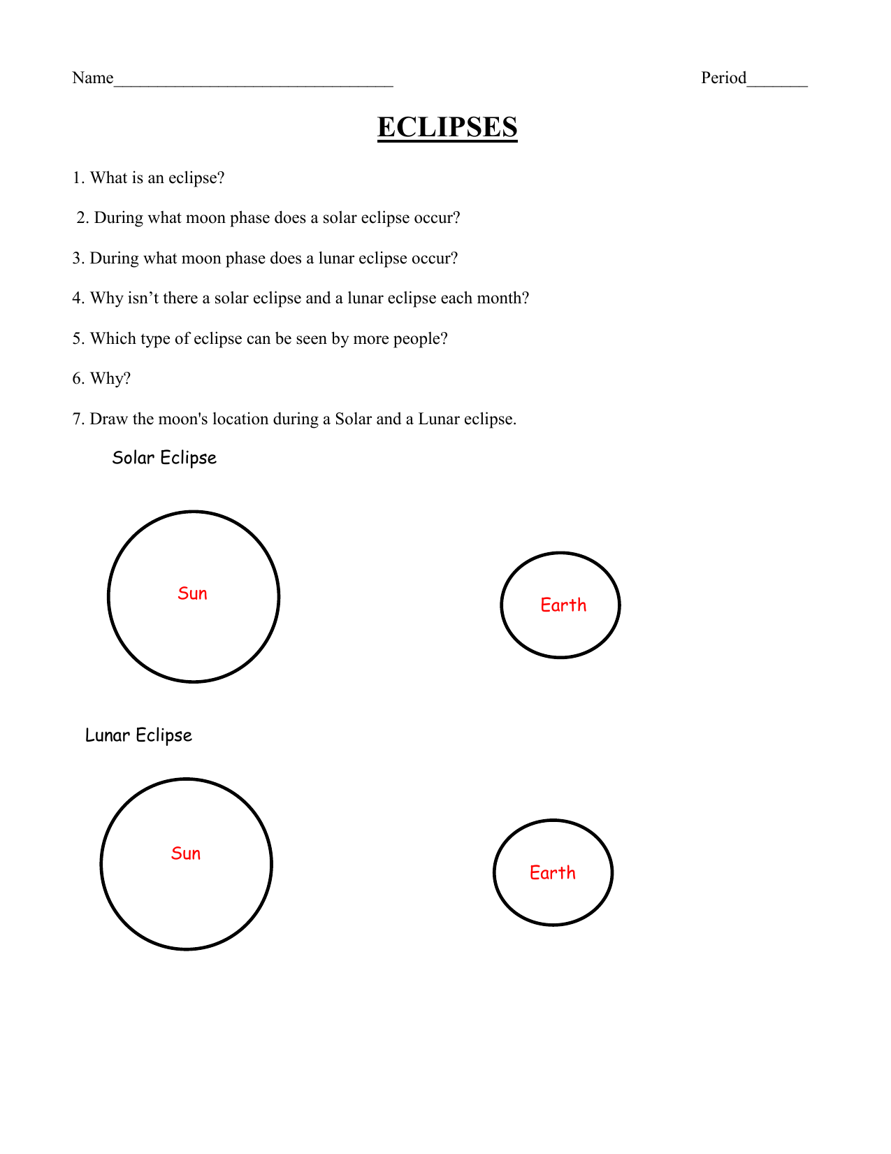 Eclipse - Draw it! (22) Throughout Solar And Lunar Eclipses Worksheet
