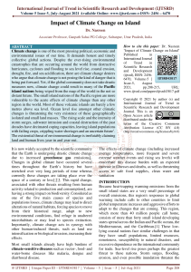 Impact of Climate Change on Island