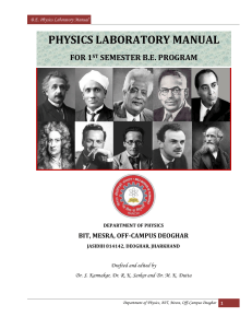 BE Physics Lab Manual BIT Deoghar