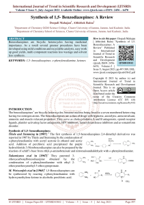 Synthesis of 1,5 Benzodiazepines A Review