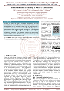 71 Study of Health and Safety at Nuclear Installations